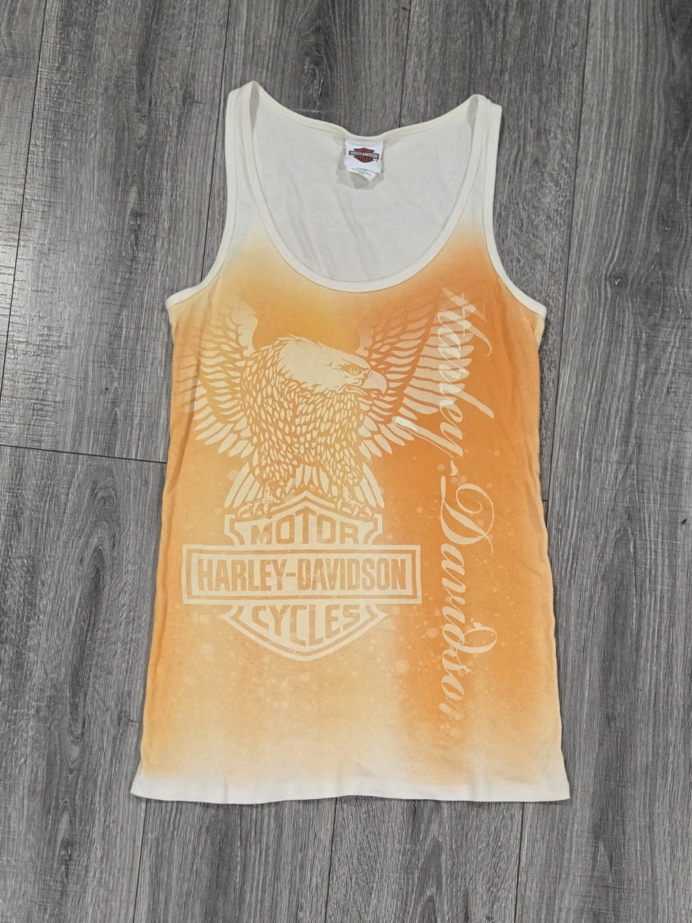 Harley-Davidson White to Orange Dip-Dye Sturgis Graphic Tank #458